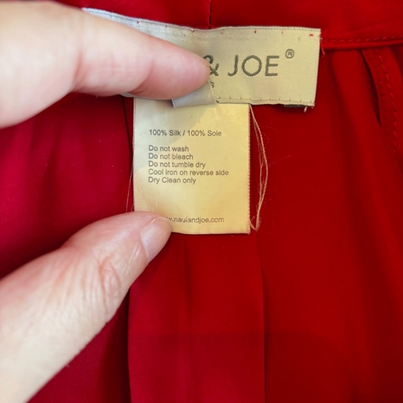 Paul and Joe Red Silk top with Bow size 1 - Picture 6 of 6